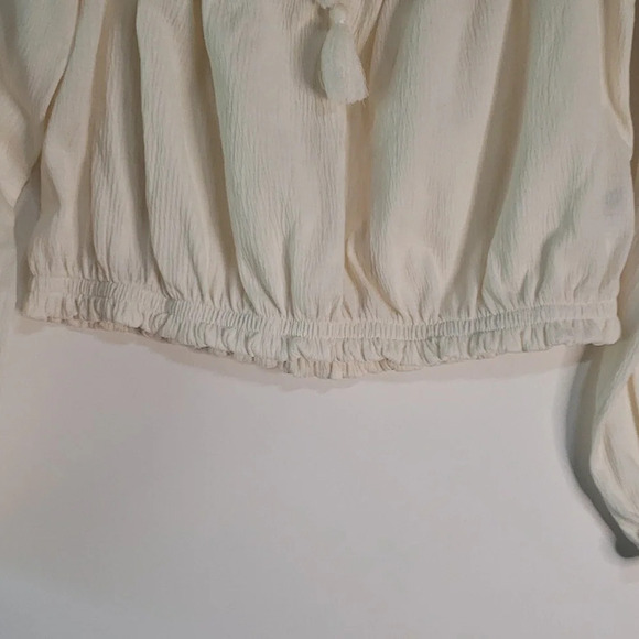 DIVIDED H&M Crop Top Floral Embroidered Beach Coastal Bohemian Artsy Sz Medium - Picture 3 of 12